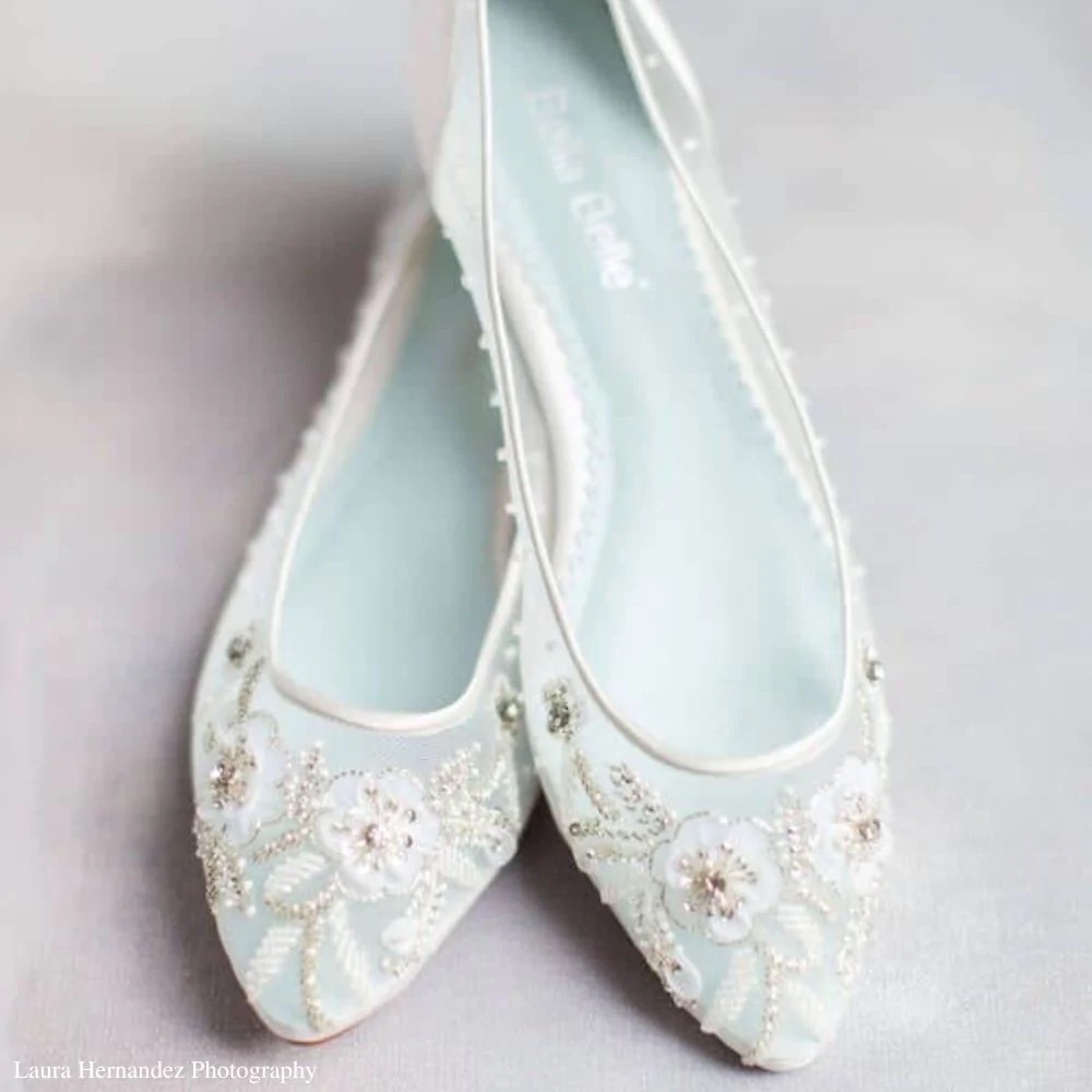 Bella Belle Adora - Size 7 - Transparent Cinderella Flats - $375 Retail